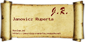 Janovicz Ruperta névjegykártya